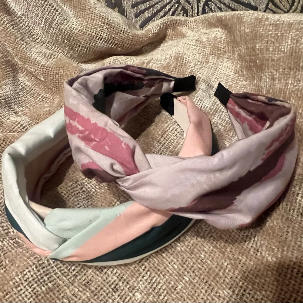 Elegant Pink and Cream Fabric Wrap Style Headbands